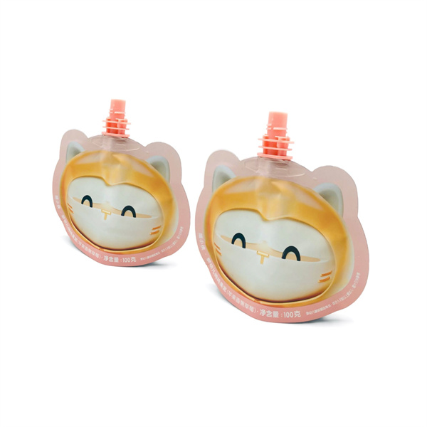 Shaped Round Fruit Puree Aluminum Foil Spout Pouches