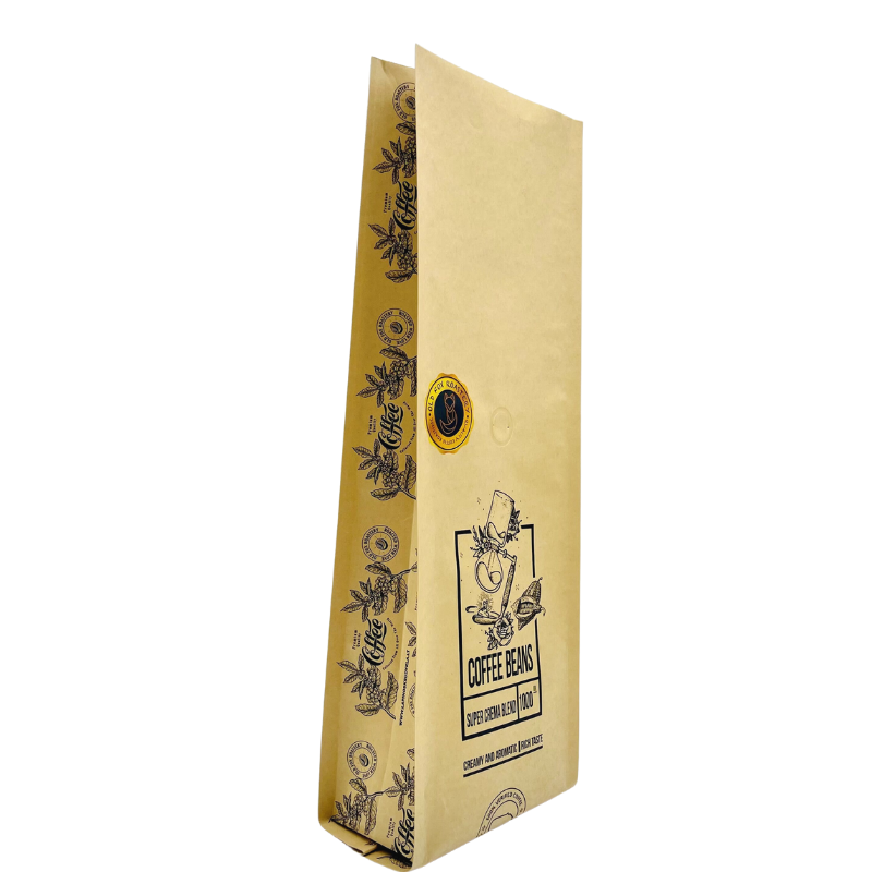 Four Side Seal Plastic Coffee Kraft paper bag