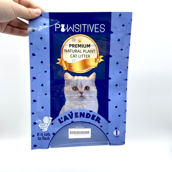 Plastic Cat Litter Packaging Three Side Sealing Pouches