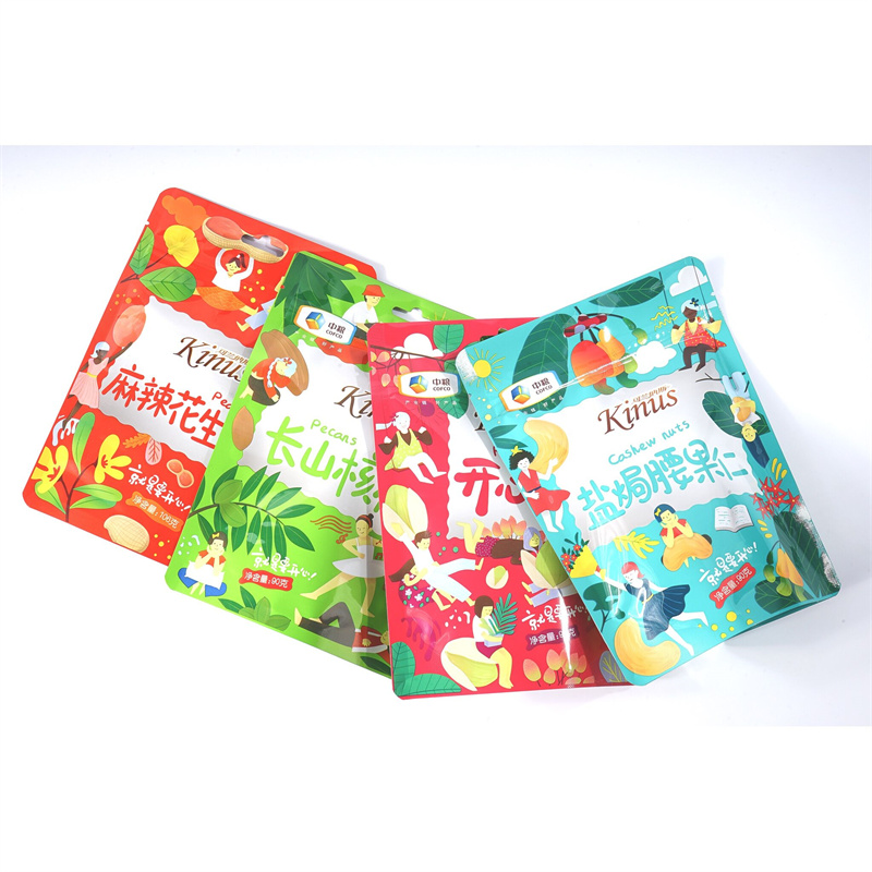 Aluminized snacks Nuts food Stand Up Pouches